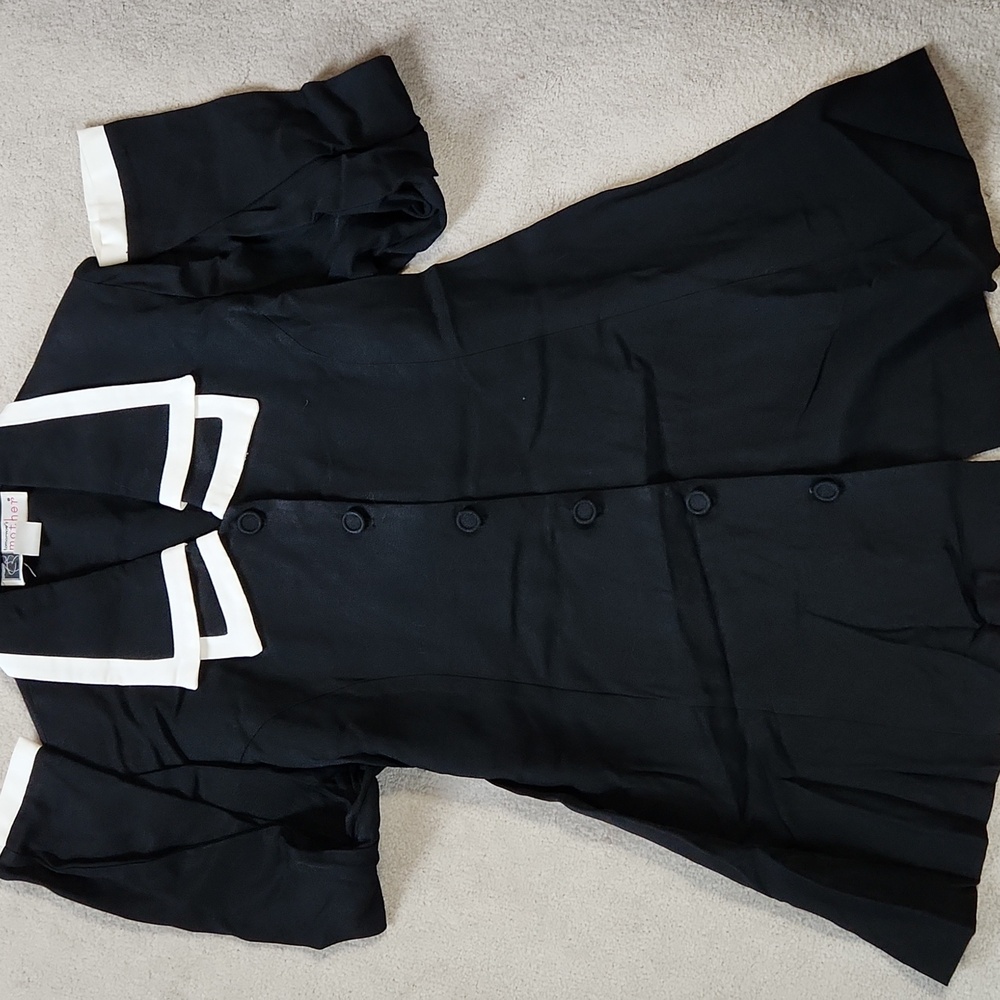 Vintage Mother Maternity Suit Black and White Jacket and Pants- Medium